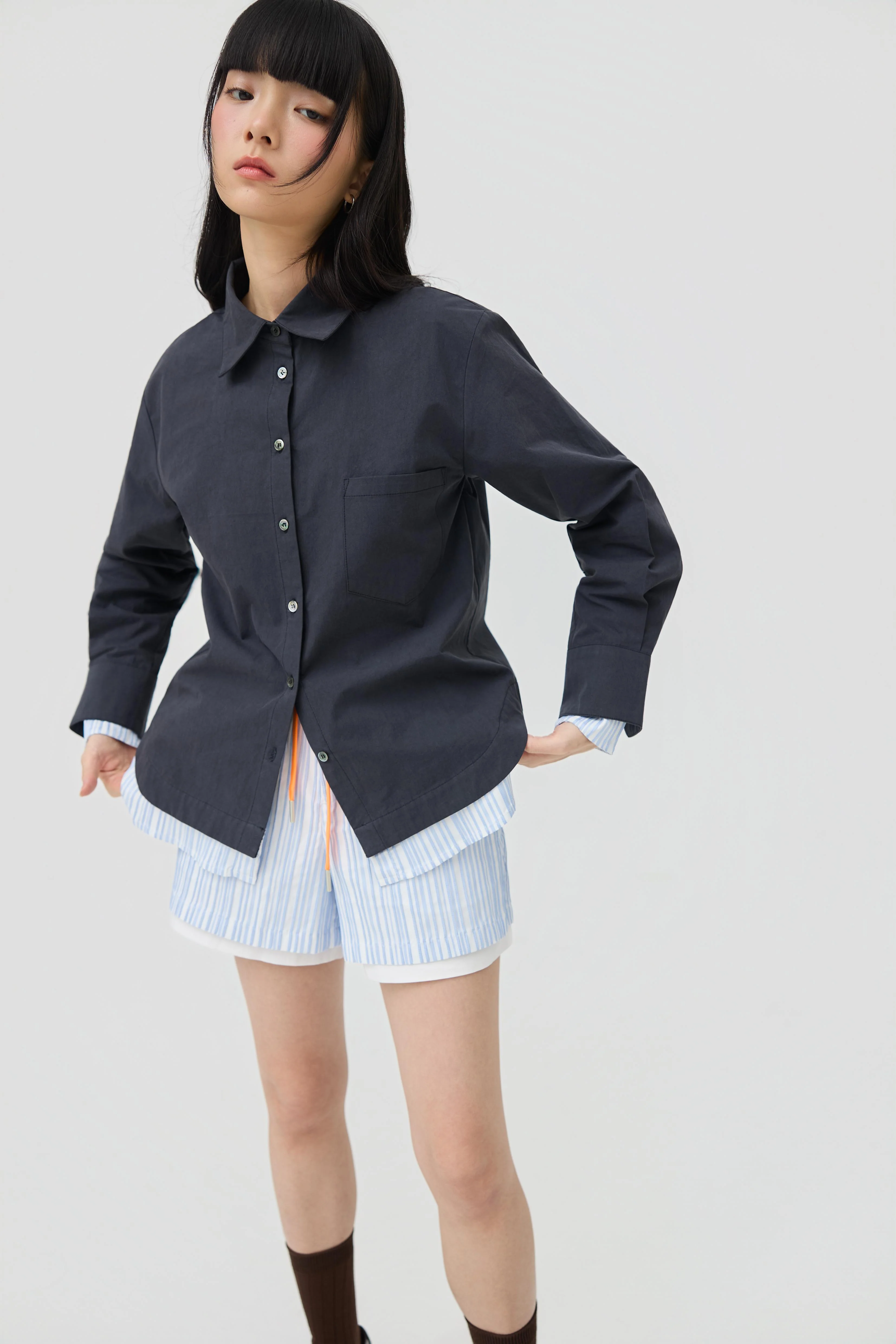 3EIGHTH | Kasane Shirt In Ink Navy - Image 7
